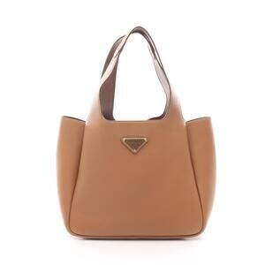 Prada SOFT CALF Tote Bag Leather Brown